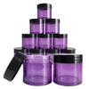 Beauticom 30G/30ML(1 Oz) Round Clear Jars with Flat Top Lids for Make Up Powders, Pigments, Lotions, Creams, Lip Balm, Lip Gloss, Samples - BPA Free (12 Jars, Purple (Black Lid)) view 1