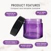 Beauticom 30G/30ML(1 Oz) Round Clear Jars with Flat Top Lids for Make Up Powders, Pigments, Lotions, Creams, Lip Balm, Lip Gloss, Samples - BPA Free (12 Jars, Purple (Black Lid)) view 2