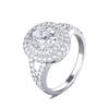 Bansriracha 100% 925 Sterling Silver Created Moissanite Gemstone Wedding Engagement Diamonds Ring Jewelry (Dark Blue, 9) view 1