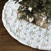Christmas Tree Skirt - 48 inches Large White Luxury Faux Fur Tree Skirt Christmas Decorations Holiday Thick Plush Tree Xmas Ornaments (White/Gold) view 1