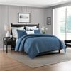 Swift Home Lightweight Oversized, Ultra-Soft, Enzyme Washed, Crinkle Texture, Breathable Cotton Blend Fill, 3-Piece Coverlet/Bedspread/Quilt Set  Navy, King/Cal King view 1