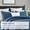 Swift Home Lightweight Oversized, Ultra-Soft, Enzyme Washed, Crinkle Texture, Breathable Cotton Blend Fill, 3-Piece Coverlet/Bedspread/Quilt Set  Navy, King/Cal King view 2