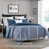 Swift Home Lightweight Oversized, Ultra-Soft, Enzyme Washed, Crinkle Texture, Breathable Cotton Blend Fill, 3-Piece Coverlet/Bedspread/Quilt Set  Navy, King/Cal King view 3