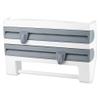 3 in 1 Wall-Mount Storage Rack for Kitchen/Bathroom. Spice Organizer Rack with Paper Towel Holder/Tinfoil/Preservative Film Dispenser(Blue) view 1