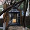 JHY DESIGN Set of 2 Antique Grey Brush Decorative Lanterns Metal Candle Lanterns for Indoor Outdoor Events Paritie and Weddings Vintage Style Hanging Lantern(with Glass) view 4