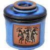 ALWAYS AZUL POTTERY Trio Kokopelli French Butterkeeper in Real Blue Glaze - Handcrafted Ceramic Stoneware - French Butter Keeper Dish - Handmade Butter Container - Artistic Pottery Tableware view 1