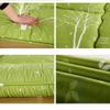 Japanese Floor Futon Mattress, Thick Soft Tatami Sleeping Pad Quilted Fitted Foldable Four Season Mattress Pad Roll Up Mat-Green Full view 3