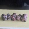 1.2'' Hand Carved Mixed Gemstone Crystal Pig Figurine Animal Carving (Rhodonite, 5pcs) view 1