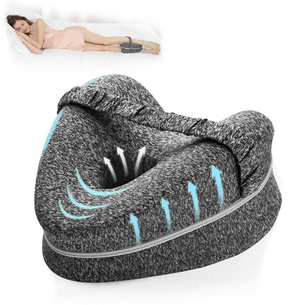 BEAUTRIP Leg Pillow | Ergonomic Side Sleeping Pillows | Memory Foam Knee Pillow with Strap for Side Sleeper | Leg Support Cushion with Removable and Washable Cover