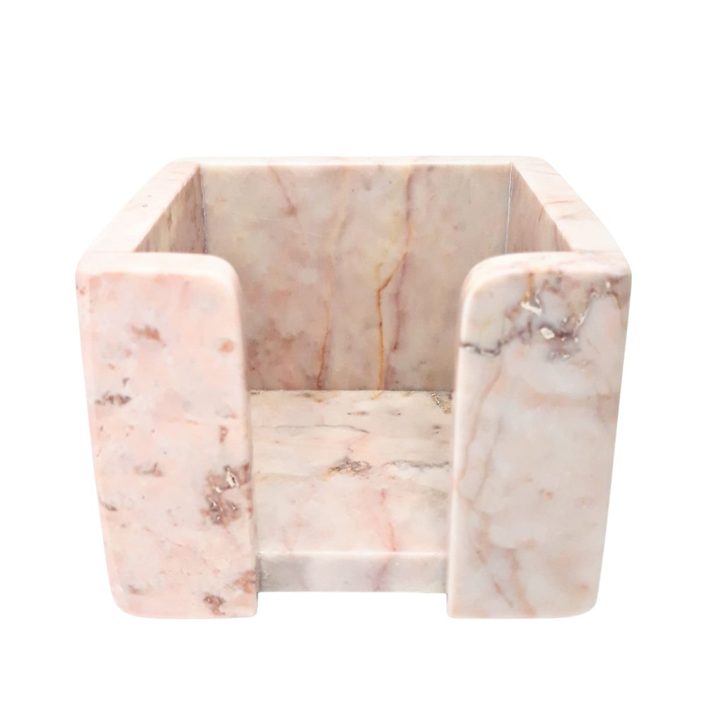 Sticky Note Memo Pad Cube Holder Pink Marble Desk Accessories Office Decor for Women Christmas gift