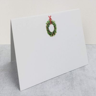 Nancy Nikko Place Cards with Christmas Wreath for Weddings, Showers, Dinners, Parties and Special Events Table Tent Style, Scored for Easy Folding. Pkgs of 12/25 / 50 (50)