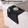 Couch Sofa Chair Armrest Caddy Hanging TV Remote Control Magazines Holder Storage Couch Storage Bag with Cup Holder Tray( Black) view 3