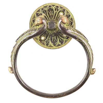 Indian Shelf Handmade 3 Piece Vintage Hat Organizer Holders Multicolor Antique Coat Rack Brass Wall Hooks Peacock Hat Rack Towel Hooks