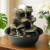 BBabe Spinning Orb Rock Cascading Tabletop Fountain, Zen Meditation Indoor Waterfall Feature with LED Light for Home Office Bedroom Relaxation view 1