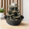 BBabe Spinning Orb Rock Cascading Tabletop Fountain, Zen Meditation Indoor Waterfall Feature with LED Light for Home Office Bedroom Relaxation view 2