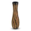AeraVida Beautifully Hand Carved Etched Dark Brown Mango Tree Wood Vase | 14 inch | Classic Flower Vase view 1