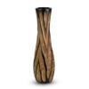 AeraVida Beautifully Hand Carved Etched Dark Brown Mango Tree Wood Vase | 14 inch | Classic Flower Vase view 2