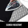 GORILLA GRIP The Original Ironing Board Cover and Pad, Silicone Coating, 400F Scorch Resistant Thick Padding, Heavy Duty Iron Covers Standard Boards, Hook and Loop Fastener Strap, Polka Dots 28x24 view 3