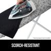 GORILLA GRIP The Original Ironing Board Cover and Pad, Silicone Coating, 400F Scorch Resistant Thick Padding, Heavy Duty Iron Covers Standard Boards, Hook and Loop Fastener Strap, Gray Floral 15x54 view 3