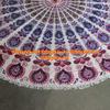 Yoga Gypsy Mat Cloth Beach Sheet Table Yoga Boho Tapestry Roundie Round Throw Mandala Indian Garden Round Cotton Towel Beach Picnic Throw Hippy Round With Beautiful Tassels (Pattern013, 48 Inches) view 3