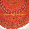 Beach Red Throw Sheet Mandala Cloth Roundie Round Round Boho Picnic Yoga Yoga Gypsy Beach Garden Indian Towel Mat Cotton Hippy Tapestry Table Round With Beautiful Tassels (Pattern005, 72 Inches) view 3
