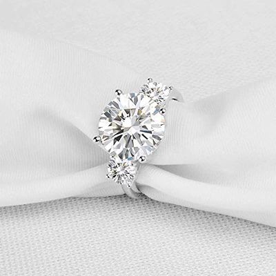 Bansriracha 5 ct Classic Engagement Rings 925 Sterling Silver Round Cut Sona Simulated Diamond Lady Bridal Ring Jewelry Gifts (6)