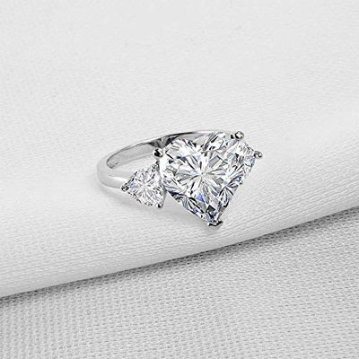Bansriracha 5 ct Classic Engagement Rings 925 Sterling Silver Heart Cut Sona Simulated Diamond Lady Bridal Ring Jewelry Gifts (8)