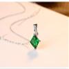 Bansriracha Charm Chain Necklace Emerald Green Cubic Zirconia Popular Jewelry 925 Sterling Silver Pendant Necklace for Women Gift view 1