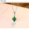 Bansriracha Charm Chain Necklace Emerald Green Cubic Zirconia Popular Jewelry 925 Sterling Silver Pendant Necklace for Women Gift view 4
