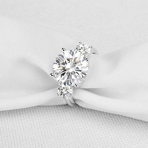 Bansriracha 5 ct Classic Engagement Rings 925 Sterling Silver Round Cut Sona Simulated Diamond Lady Bridal Ring Jewelry Gifts (10)