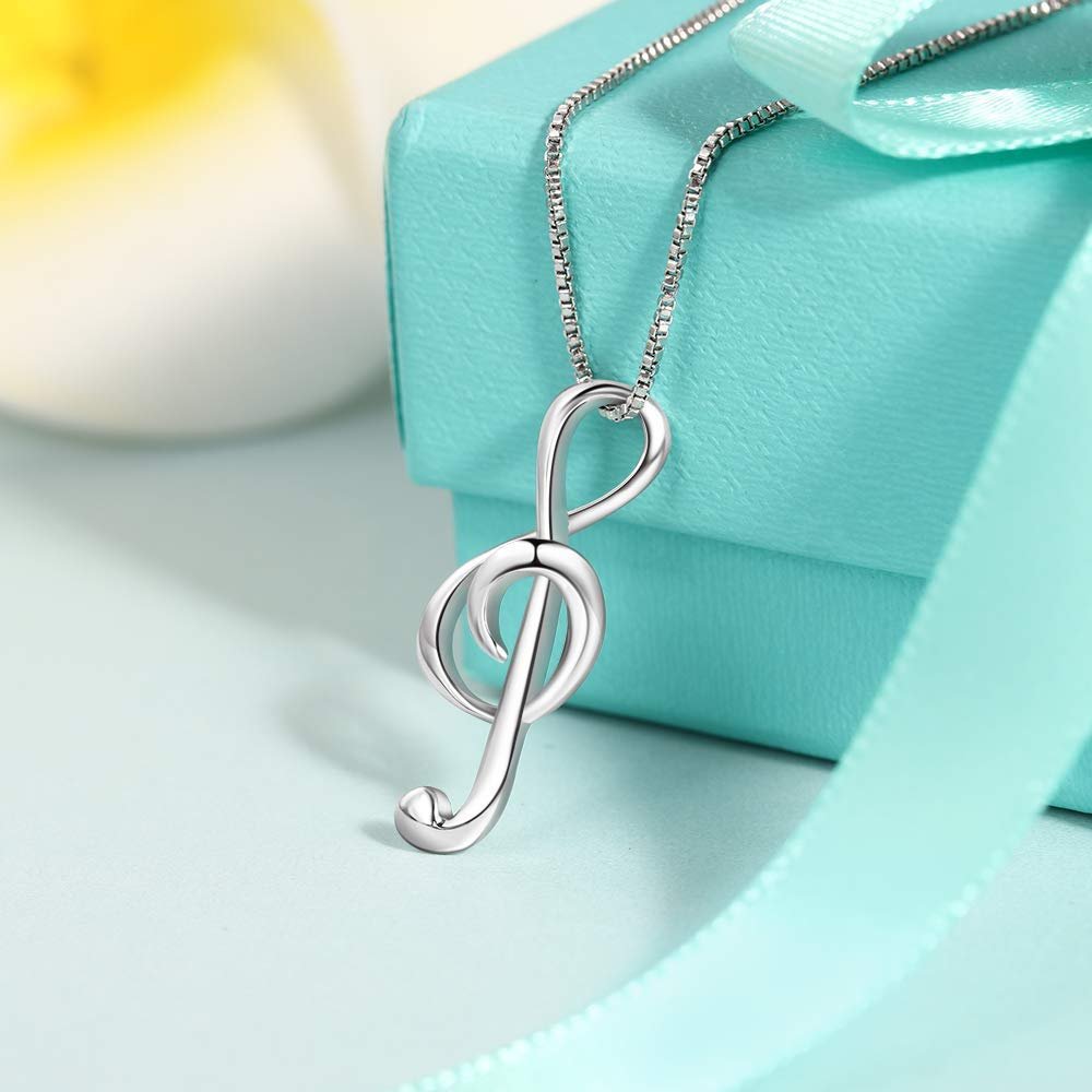 Bansriracha Musical Note Necklaces & Pendants Wedding Jewelry Elegant Women 925 Sterling Silver Necklace Gifts for Her