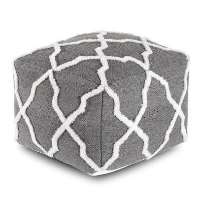 Anji Mountain Square Pouf , 24" x 24" x 17", Gray