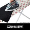 GORILLA GRIP The Original Ironing Board Cover and Pad, Silicone Coating, 400F Scorch Resistant Thick Padding, Heavy Duty Iron Covers Standard Boards, Hook and Loop Fastener Strap, Pink Floral 15x54 view 3