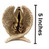 Angel Wings with Praying Hands Cast Resin Figurine Statue, 5 Inch view 2