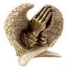 Angel Wings with Praying Hands Cast Resin Figurine Statue, 5 Inch view 3