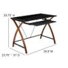 Flash Furniture Jude Black Glass Computer Desk with Pull-Out Keyboard Tray and Crisscross Frame view 3