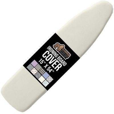 GORILLA GRIP The Original Ironing Board Cover and Pad, Silicone Coating, 400F Scorch Resistant Thick Padding, Heavy Duty Iron Covers Standard Boards, Hook and Loop Fastener Strap, Linen 15x54