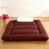 Japanese Floor Futon Mattress, Thick Soft Tatami Sleeping Pad Quilted Fitted Foldable Four Season Mattress Pad Roll Up Mat-Coffee King view 2