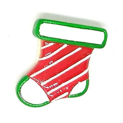Santa's Pen Table Top Wood Fireplace to Personalize (RED Stripe Stocking)
