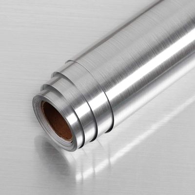 LaCheery 160x36 Inch Brushed Stainless Steel Contact Paper for Kitchen Appliances Refrigerator Heat Resistant Contact Paper Peel and Stick Backsplash Fridge Cover Silver Metallic Self Adhesive Sheet