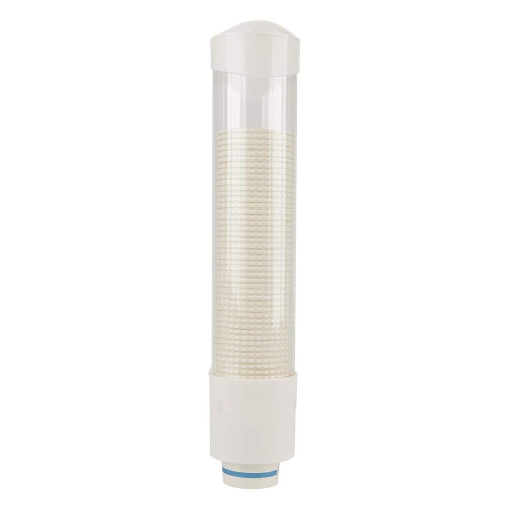 Hakeeta Paper Cup Dispenser, Anti-Dust Water Cup Dispenser for Plastic/Biodegradable Cups. Fit for Outside Diameter of Cup 7.5cm. 60-80 Cups(White)