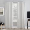 Sun Zero - 56260 Greyson Faux Dupioni Silk Extreme 100% Blackout Back Tab Curtain Panel, 50" x 95", Pearl White view 1
