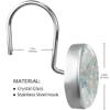 Nautical Shower Curtain Hooks, Pastel Toned Sea Shell Starfish Mollusk Seahorse Coral Reef Motif Design,12 Piece Crystal Grass Decorative Rolling Shower Curtain Rings Hooks for Bathroom view 3