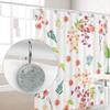 Nautical Shower Curtain Hooks, Pastel Toned Sea Shell Starfish Mollusk Seahorse Coral Reef Motif Design,12 Piece Crystal Grass Decorative Rolling Shower Curtain Rings Hooks for Bathroom view 4