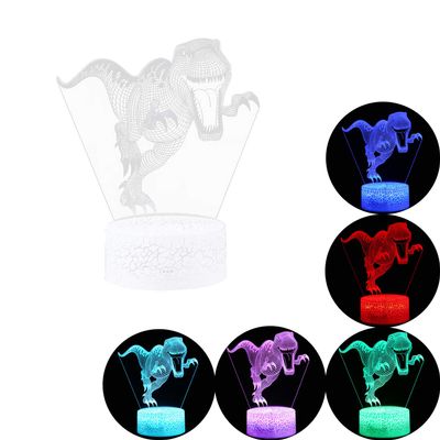 AKOAK Dinosaur Night Light 7 Color Changing LED 3D Optical Illusion Lamp with Remote Control Birthday for Boys Girls Kids Babies and Adults (Dinosaur 2)