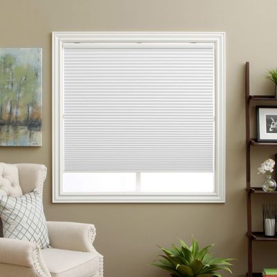 Cellular Shades Cordless Blackout Honeycomb Blinds Fabric Window Shades White(Blackout), 35" W x 64" H