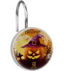 LORVIES Happy Halloween Smiling Pumpkin Shower Curtain Hooks Set of 12, Stainless Steel Shower Hooks Decorative Hanger Rings Rust Resistant for Bathroom Kids Room Fashion Home Decor view 1