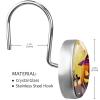 LORVIES Happy Halloween Smiling Pumpkin Shower Curtain Hooks Set of 12, Stainless Steel Shower Hooks Decorative Hanger Rings Rust Resistant for Bathroom Kids Room Fashion Home Decor view 3