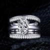 Bansriracha 925 Sterling Silver Ring Set Prongs Round Cut Setting Outstanding Engagement Wedding Birthday Present (7) view 2