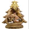Avalon Gallery Nativity Sculptures - Joseph, Mary, & Jesus Holy Family Christmas Resin Figurine, 16.5" Tall, Rejoice Nativity Tree view 1